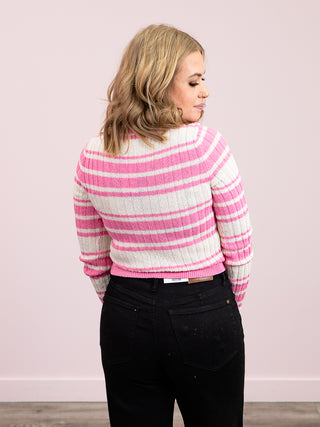 *NEW* Bold Affair Striped Crew Neck Sweater | Pink