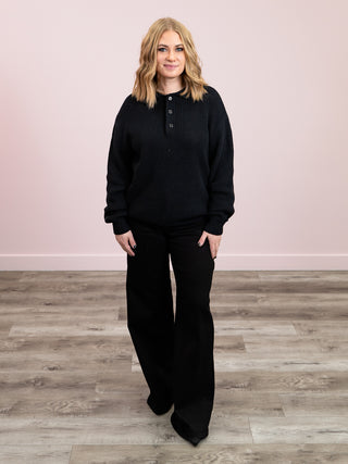 *NEW* Miley Oversized Collar Sweater | Black