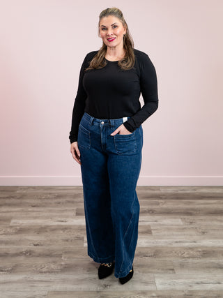 *NEW* Judy Blue | High Rise Retro Wide Leg Jean | Dark Wash | Ricardo