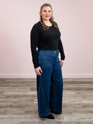 *NEW* Judy Blue | High Rise Retro Wide Leg Jean | Dark Wash | Ricardo
