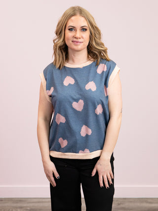 *NEW* Full of Love Tank | Denim & Pink