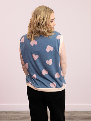 *NEW* Full of Love Tank | Denim & Pink