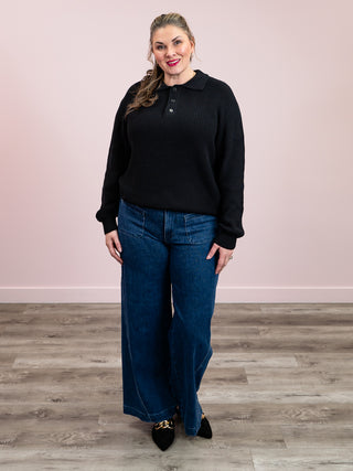 *NEW* Miley Oversized Collar Sweater | Black