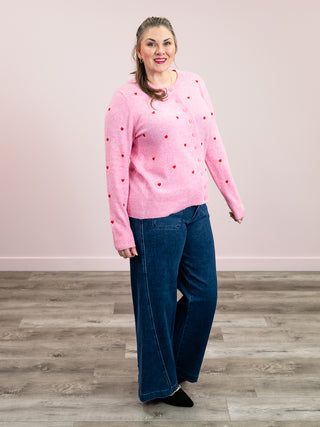 *NEW* Flirt Alert Long Sleeve Button Down Cardigan | Pink