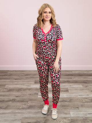 *NEW* Shirley Matching Set | Tee & Joggers | Hot Pink Leopard