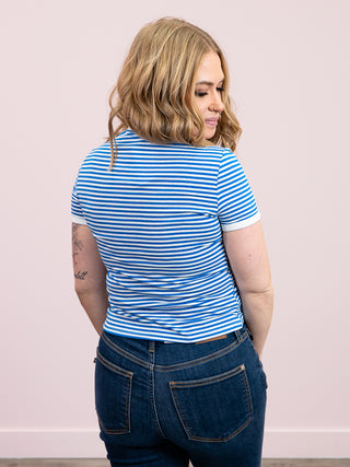 *NEW* Alexis Striped Tee | Ocean Blue