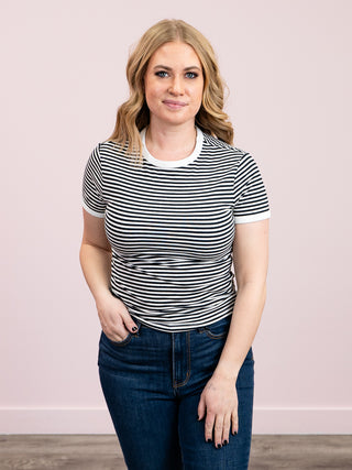 *NEW* Alexis Striped Tee | Black