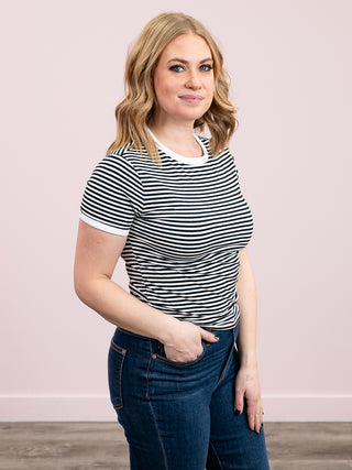 *NEW* Alexis Striped Tee | Black