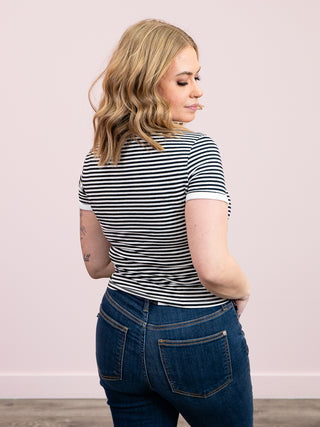 *NEW* Alexis Striped Tee | Black