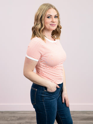 *NEW* Alexis Striped Tee | Coral