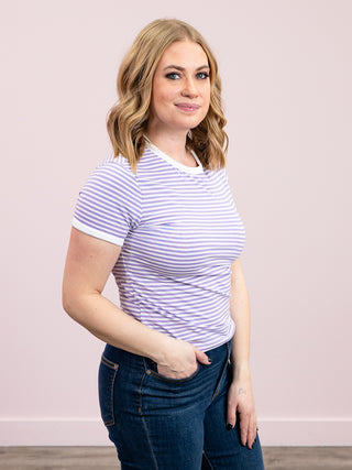 *NEW* Alexis Striped Tee | Lavender