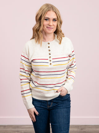 Kelso Striped Sweater | Natural Multi