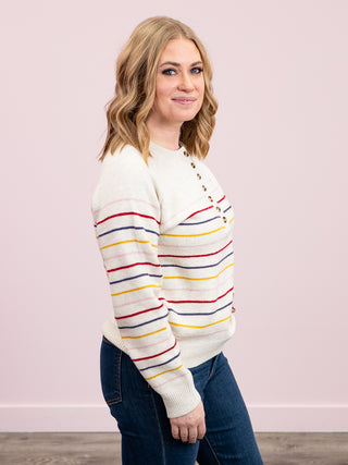 Kelso Striped Sweater | Natural Multi