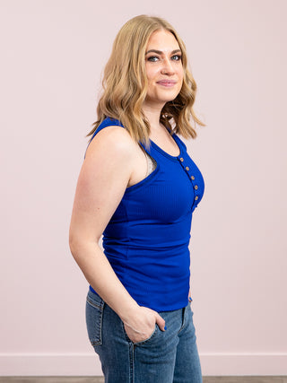 *SUNDAY STEAL* Rayna Ribbed Tank Top | Bright Blue
