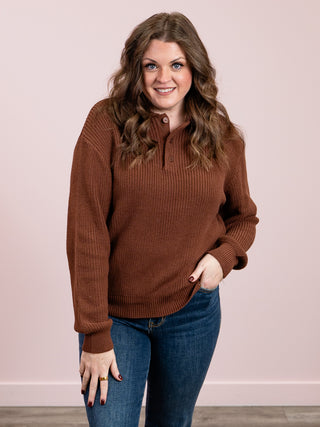 *NEW* Miley Oversized Collar Sweater | Chestnut
