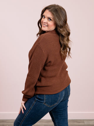 Miley Oversized Collar Sweater | Chestnut