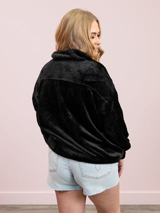 *NEW* Justina Faux Fur Halfzip Pullover | Black