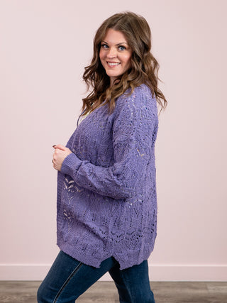 *NEW* Meg Light Knit Cardigan | Purple