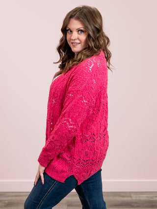 *NEW* Meg Light Knit Cardigan | Fuchsia