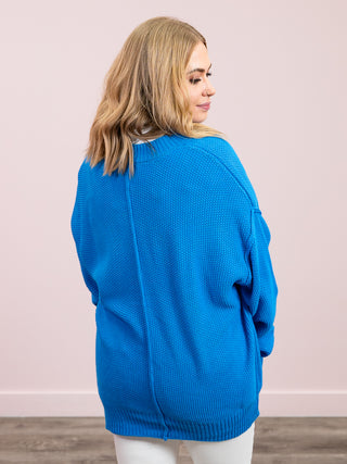 *NEW* Livia Button Up Oversized Cardigan | Ocean Blue