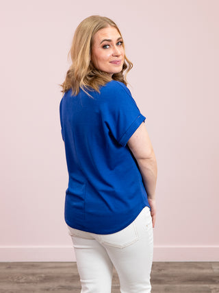 Remmie Short Sleeve Terry Top | Royal Blue