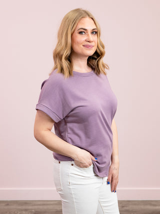 *NEW* Remmie Short Sleeve Terry Top | Dusty Lavender
