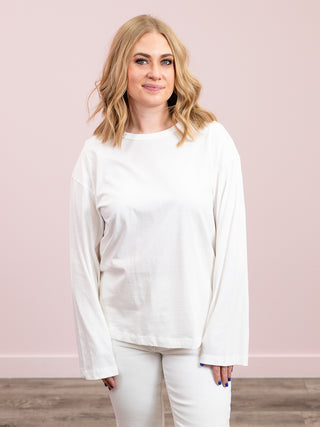 *NEW* Alexi Crew Neck Long Sleeve Top | Off White
