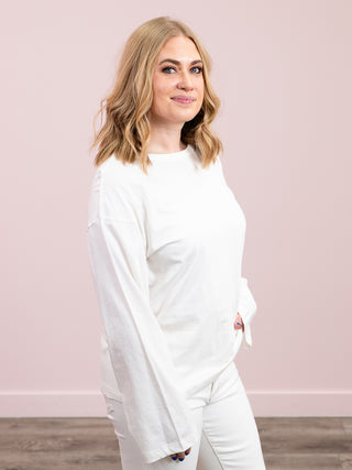 *NEW* Alexi Crew Neck Long Sleeve Top | Off White