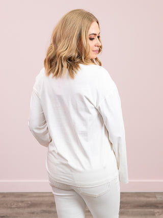 *NEW* Alexi Crew Neck Long Sleeve Top | Off White