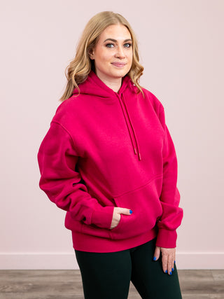 Mainline Drop Shoulder Hoodie | Plum Pink