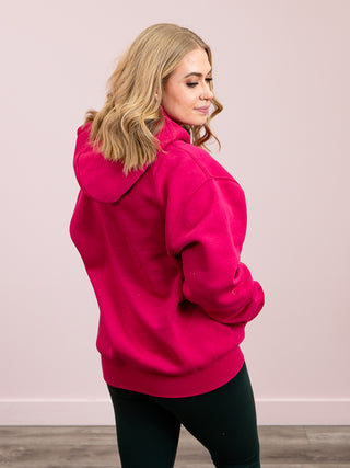 Mainline Drop Shoulder Hoodie | Plum Pink