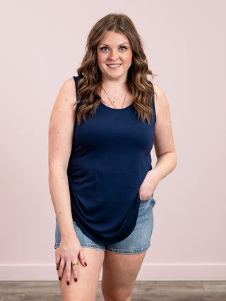 *NEW* Amelia Tank | Navy