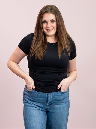 *NEW* Second Skin | Roxi Short Sleeve Top | Black