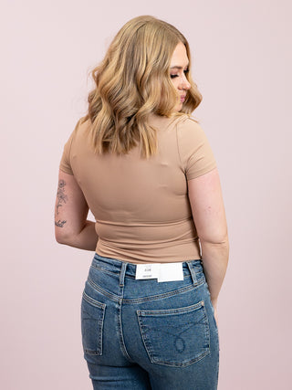 *NEW* Second Skin | Roxi Short Sleeve Top | Almond