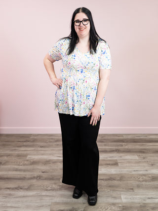 *WAREHOUSE FIND* Sarah Ruffle Short Sleeve Top | Cottage Floral (XS)
