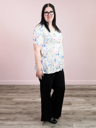 *WAREHOUSE FIND* Sarah Ruffle Short Sleeve Top | Cottage Floral (XS)