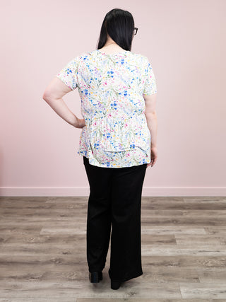 *WAREHOUSE FIND* Sarah Ruffle Short Sleeve Top | Cottage Floral (XS)