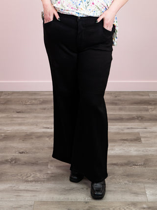 *FINAL SALE* Judy Blue | High Rise Yoke Retro Wide Leg | Black | Jimmy
