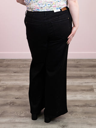 *FINAL SALE* Judy Blue | High Rise Yoke Retro Wide Leg | Black | Jimmy