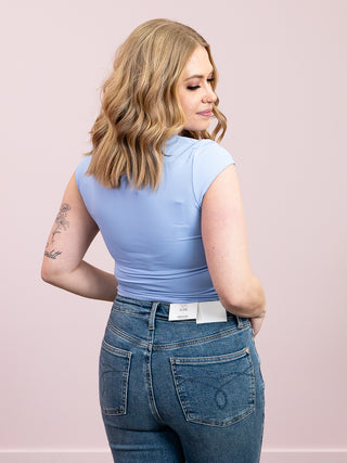 *NEW* Second Skin | Tiara Cap Sleeve Top | Perri Blue