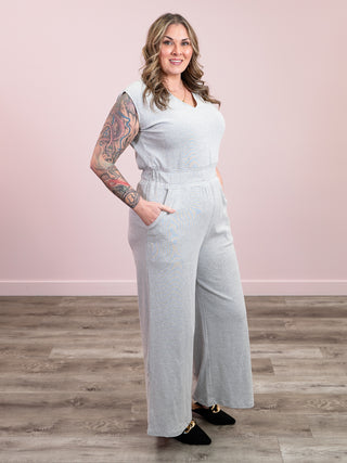 *NEW* Kenzie Striped Jumpsuit | Grey