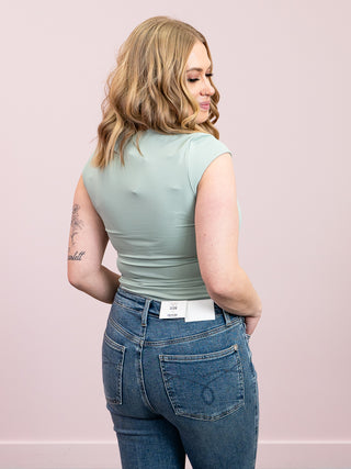 *NEW* Second Skin | Tiara Cap Sleeve Top | Ivy Green