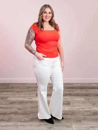 *NEW* Second Skin | Tiara Cap Sleeve Top | Cherry