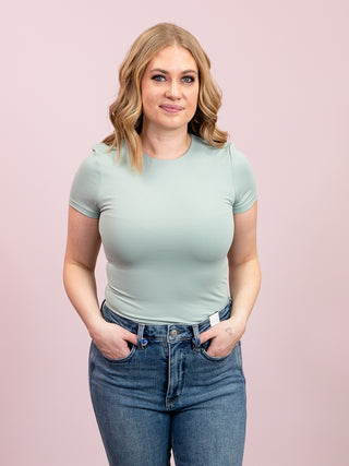 *NEW* Second Skin | Roxi Short Sleeve Top | Ivy Green