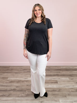 *NEW* Allison Tee | Heathered Black