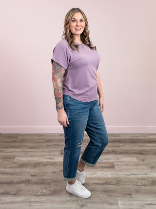 *NEW* Remmie Short Sleeve Terry Top | Dusty Lavender