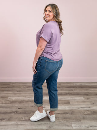 *NEW* Remmie Short Sleeve Terry Top | Dusty Lavender