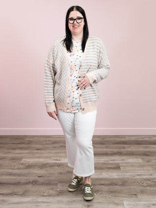 Pattern Mix Neutral Cardigan