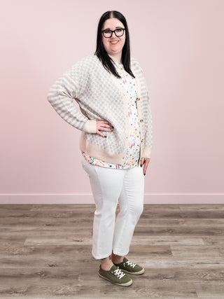Pattern Mix Neutral Cardigan