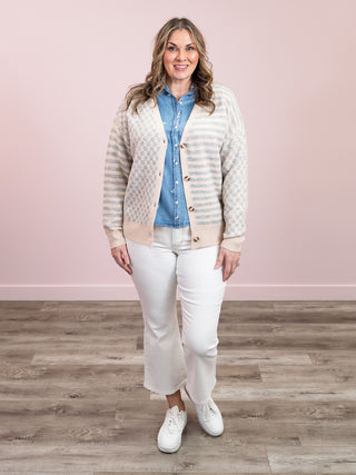 Pattern Mix Neutral Cardigan